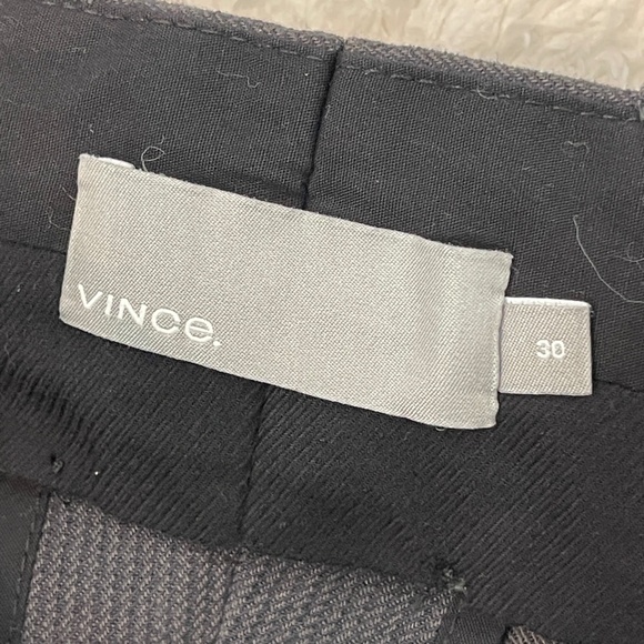 Vince Pants Men's 30 Flat Front Trousers Gray Slim Fit Stretch Cotton Blend - Picture 6 of 14